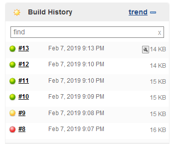 Build history