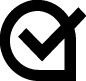 Black Acrolinx icon with check mark in the middle