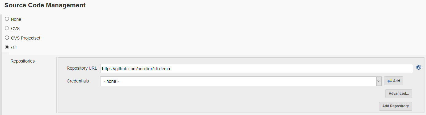 Add a source code repository