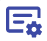 Purple rectangle icon with gear superimposed.