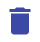 Blue trash icon.