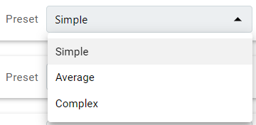 Preset dropdown